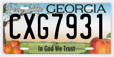 GA license plate CXG7931
