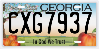 GA license plate CXG7937