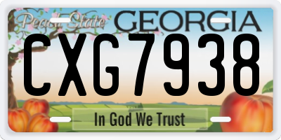 GA license plate CXG7938