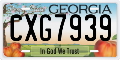 GA license plate CXG7939