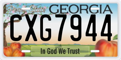 GA license plate CXG7944