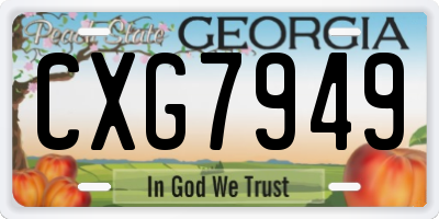 GA license plate CXG7949