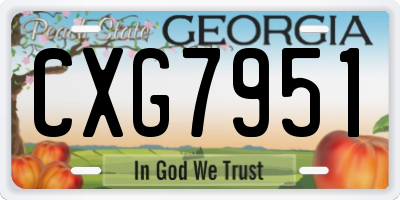 GA license plate CXG7951