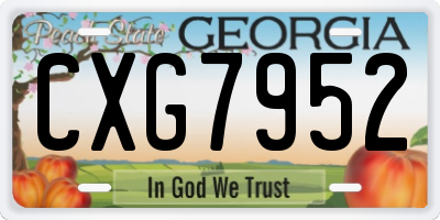 GA license plate CXG7952