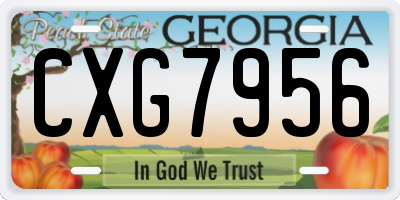 GA license plate CXG7956