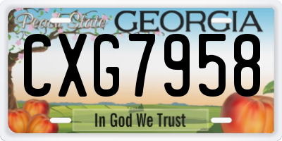 GA license plate CXG7958