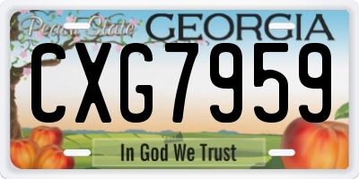 GA license plate CXG7959