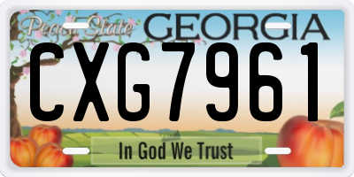 GA license plate CXG7961