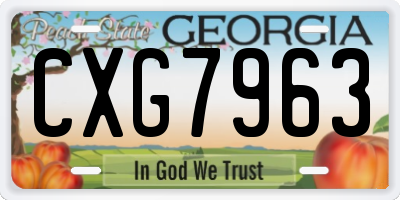 GA license plate CXG7963