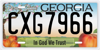 GA license plate CXG7966