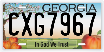GA license plate CXG7967