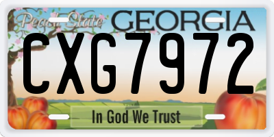GA license plate CXG7972