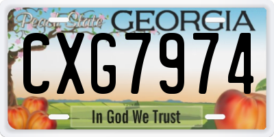 GA license plate CXG7974