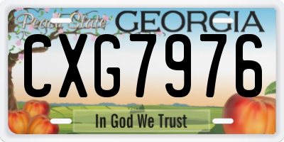 GA license plate CXG7976