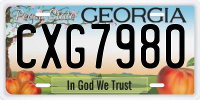 GA license plate CXG7980