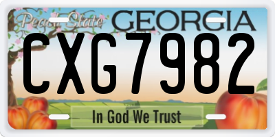 GA license plate CXG7982