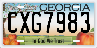 GA license plate CXG7983