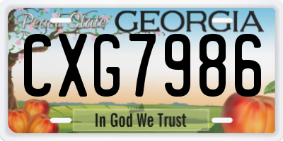 GA license plate CXG7986
