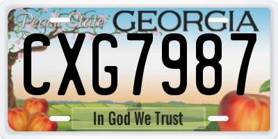 GA license plate CXG7987