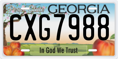 GA license plate CXG7988