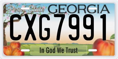 GA license plate CXG7991