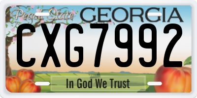 GA license plate CXG7992