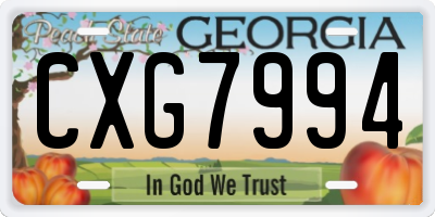 GA license plate CXG7994