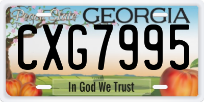 GA license plate CXG7995