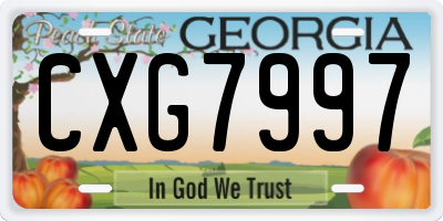GA license plate CXG7997