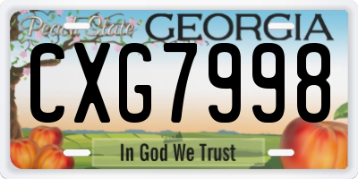 GA license plate CXG7998