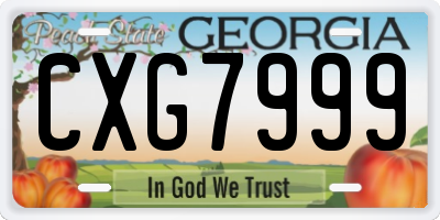 GA license plate CXG7999