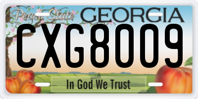 GA license plate CXG8009