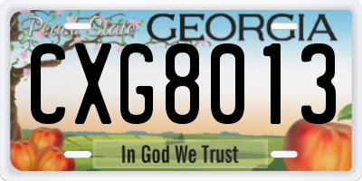 GA license plate CXG8013