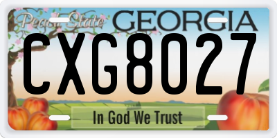 GA license plate CXG8027