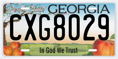 GA license plate CXG8029