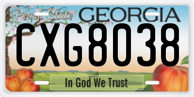 GA license plate CXG8038