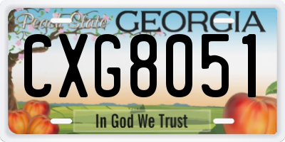 GA license plate CXG8051