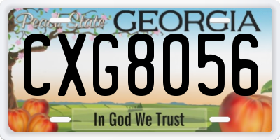 GA license plate CXG8056
