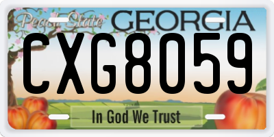 GA license plate CXG8059
