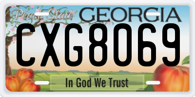 GA license plate CXG8069