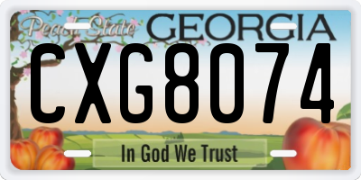 GA license plate CXG8074