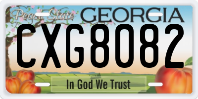 GA license plate CXG8082