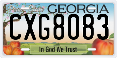 GA license plate CXG8083