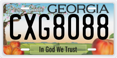 GA license plate CXG8088