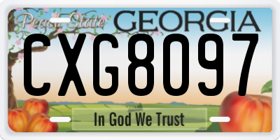 GA license plate CXG8097