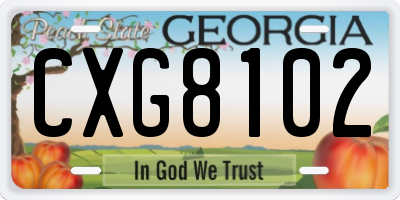 GA license plate CXG8102