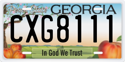 GA license plate CXG8111