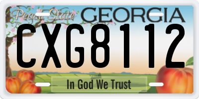 GA license plate CXG8112