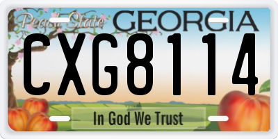 GA license plate CXG8114