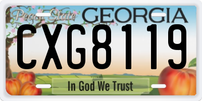 GA license plate CXG8119